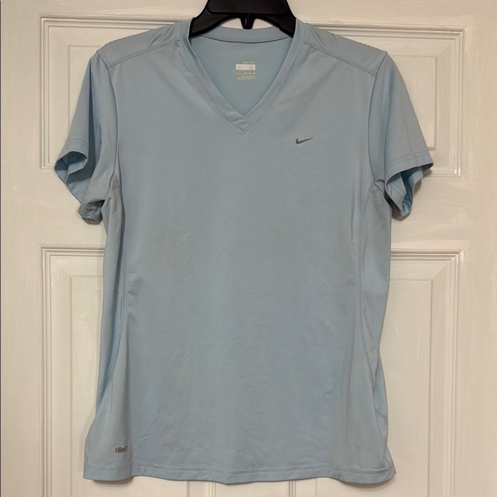 Nike FitDry Sky Blue V-Neck Tee, Medium